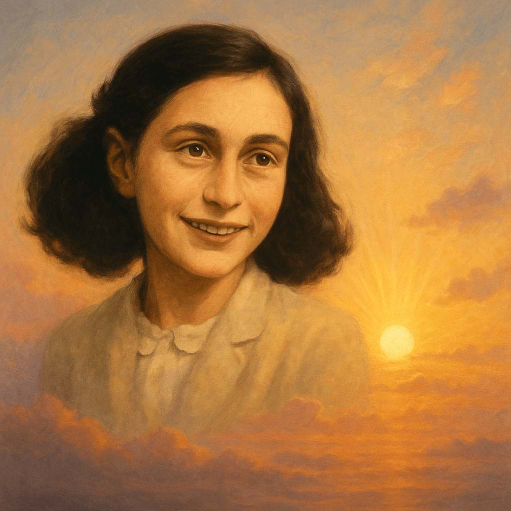 an oil painting of Ann Frank