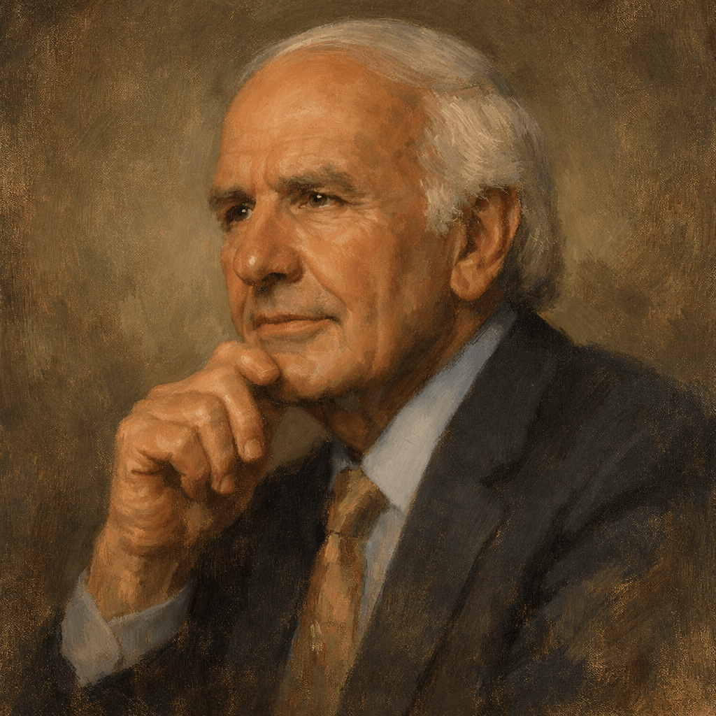 An oil painting of Jim Rohn
