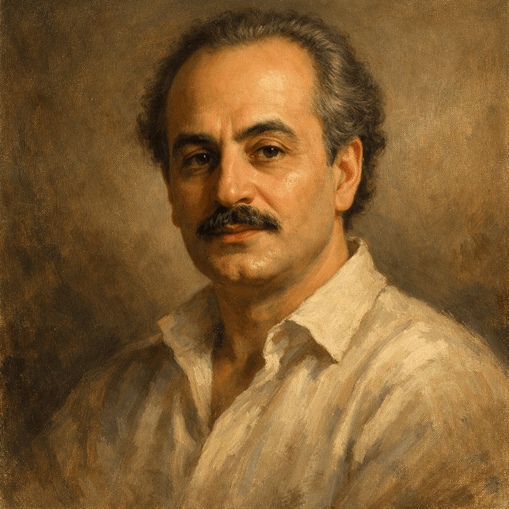 An oil painting of Khalil Gibran