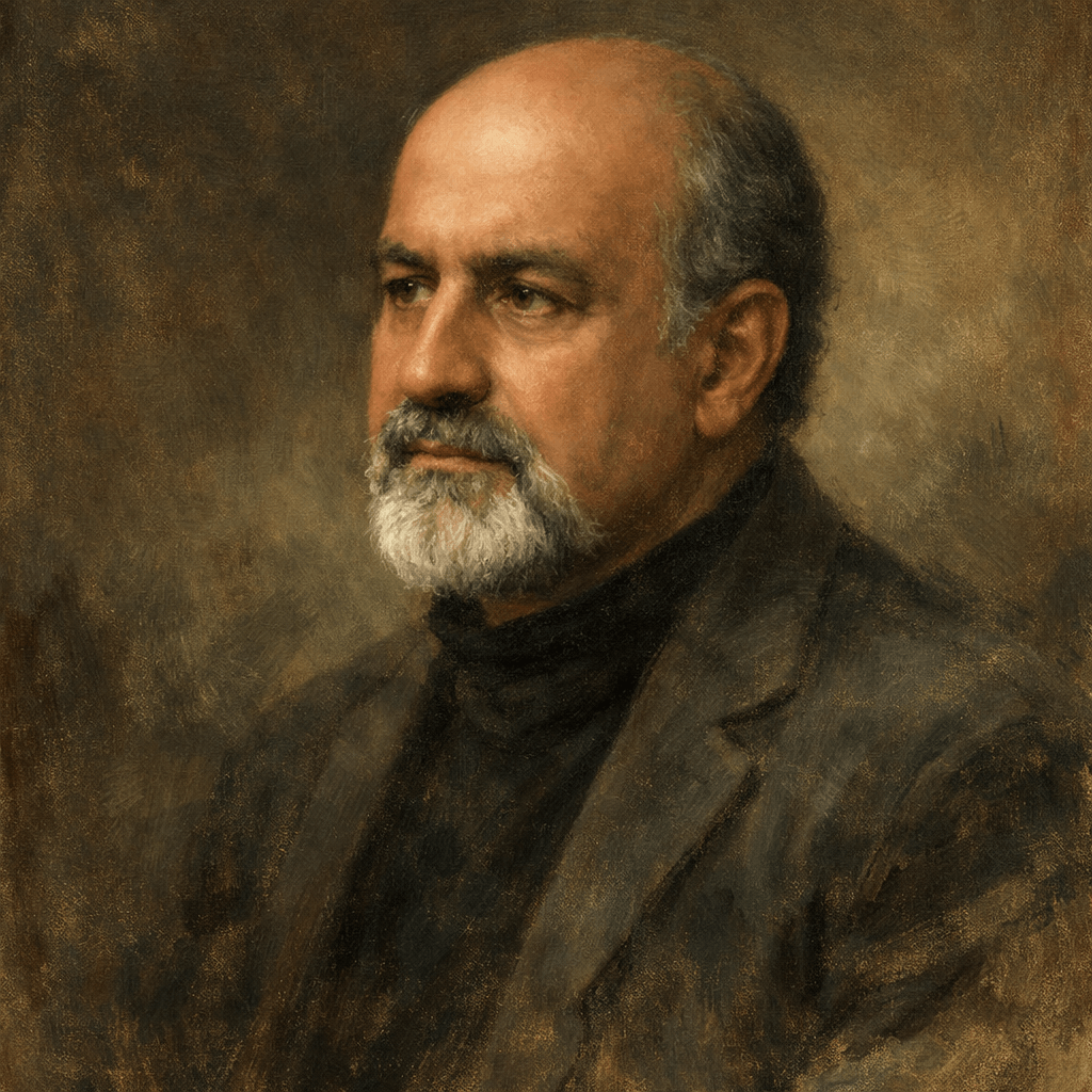 An oil painting of Nassim Nicholas Taleb