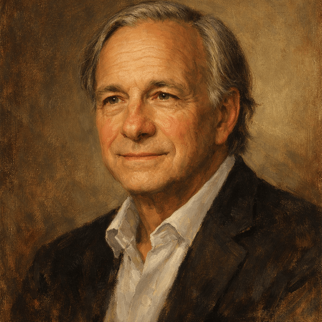 An oil painting of Ray Dalio