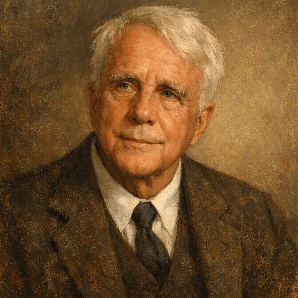 An oil painting of Robert Frost