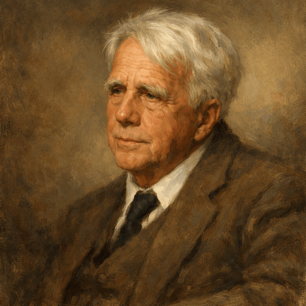 An oil painting of Robert Frost
