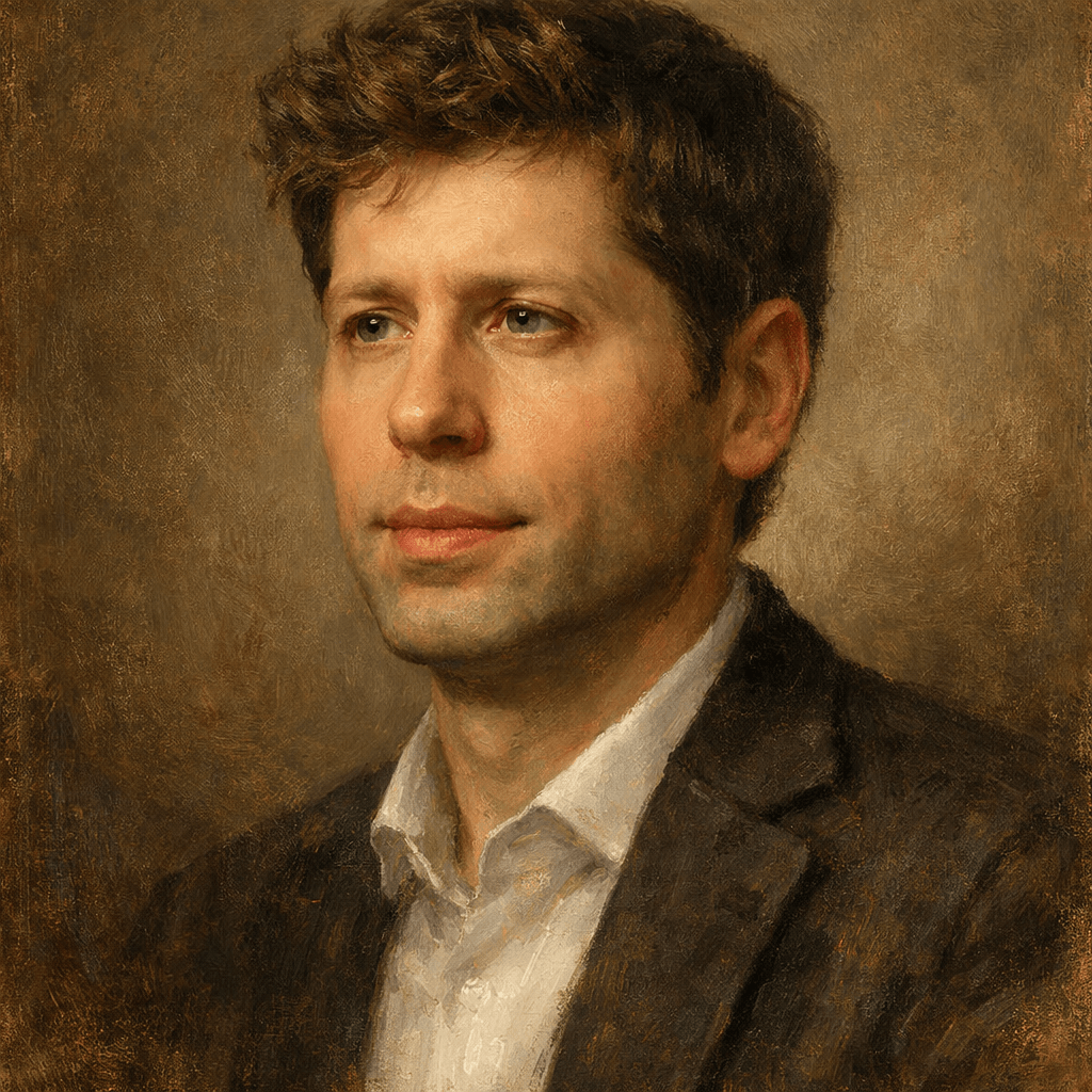 An oil painting of Sam Altman