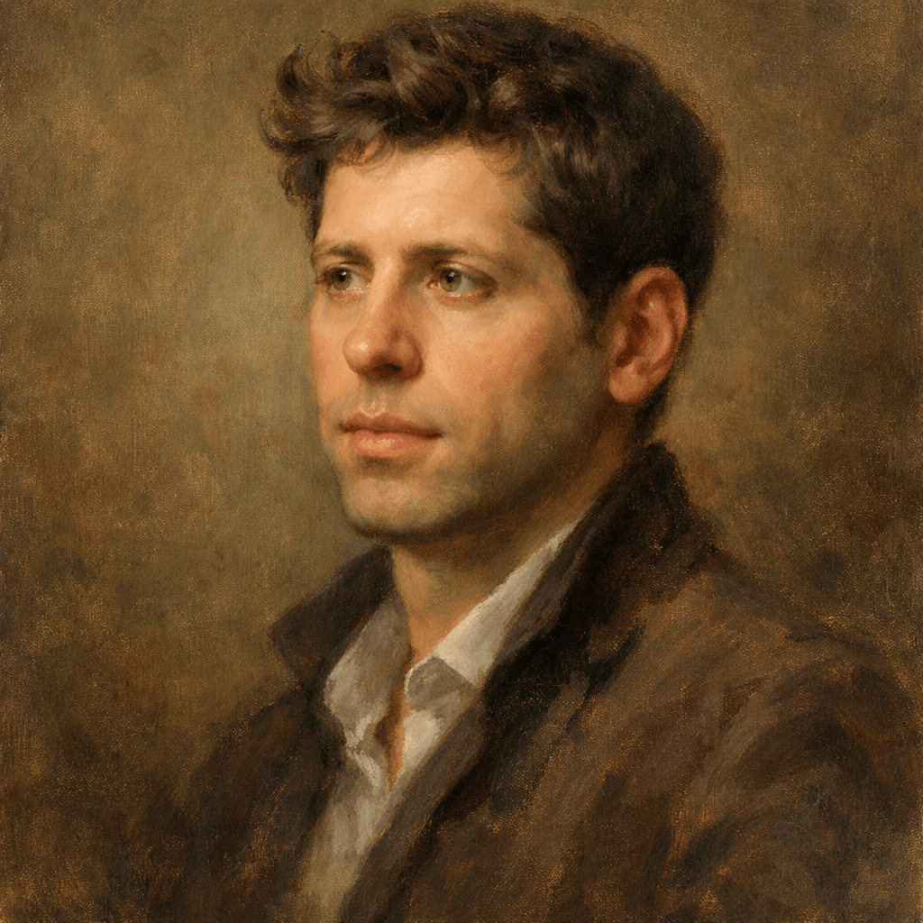 An oil painting of Sam Altman