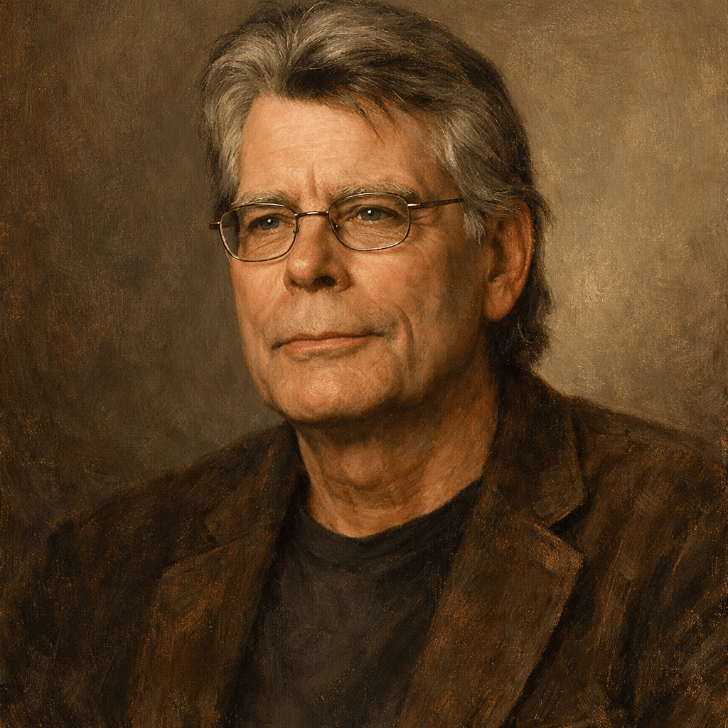 An oil painting of Stephen King