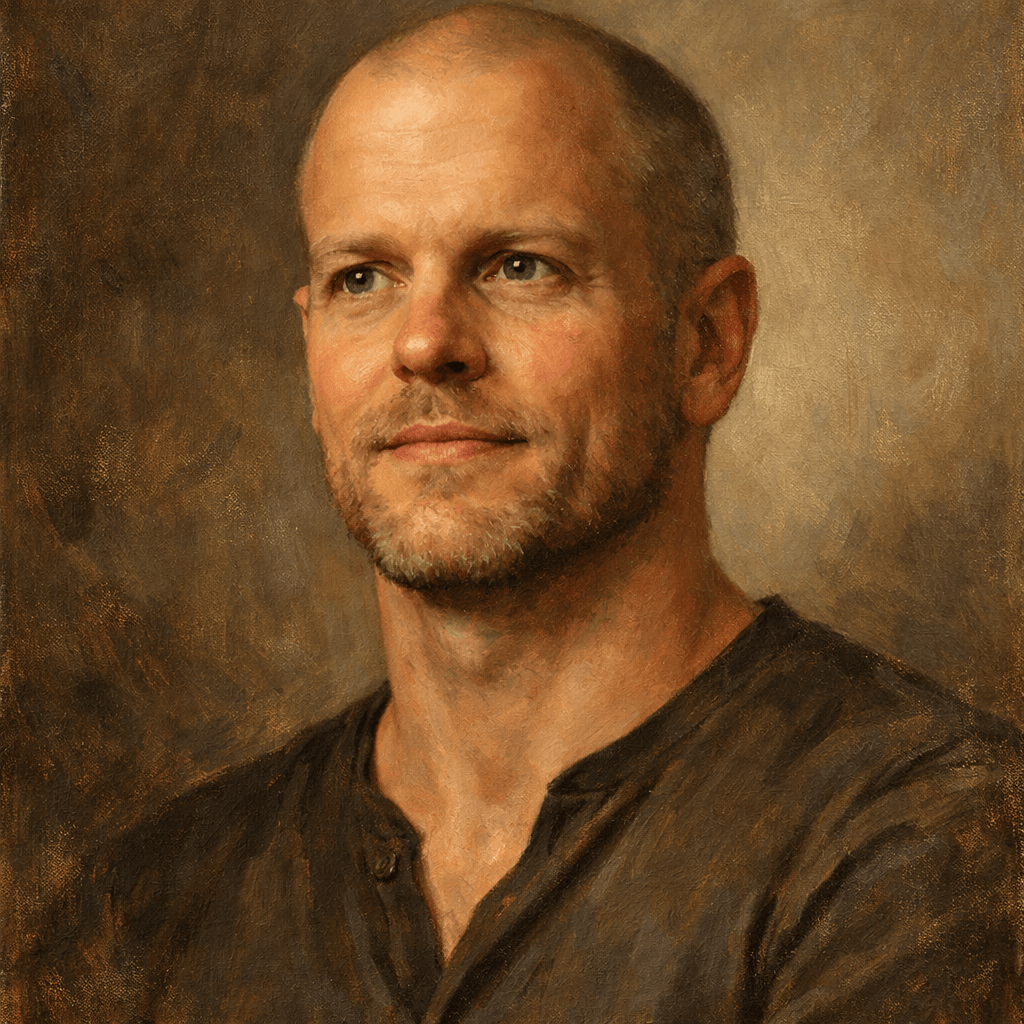 An oil painting of Tim Ferriss