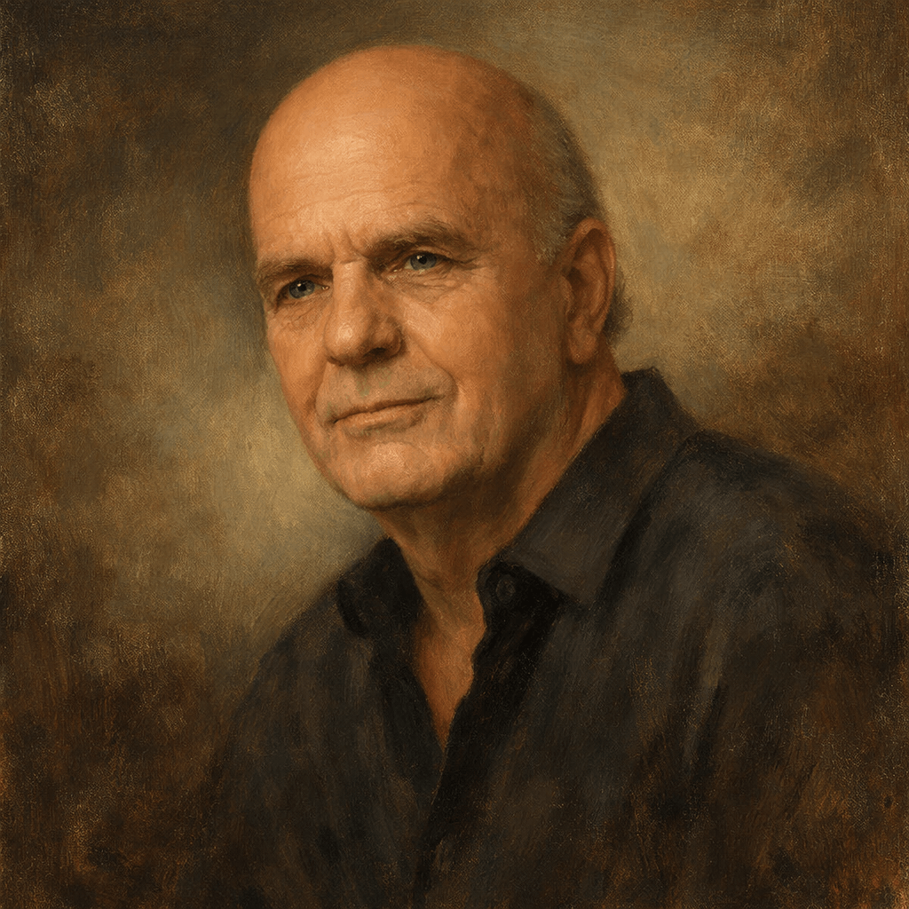An oil painting of Wayne Dyer