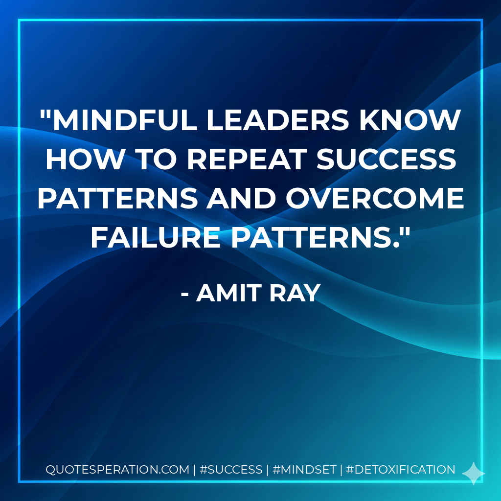 Mindful leaders know how to repeat success patterns and overcome failure patterns.