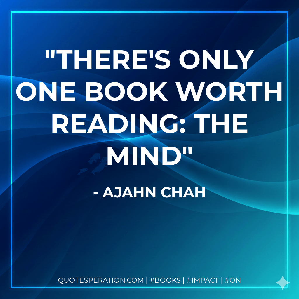 There's only one book worth reading: the mind - Ajahn Chah