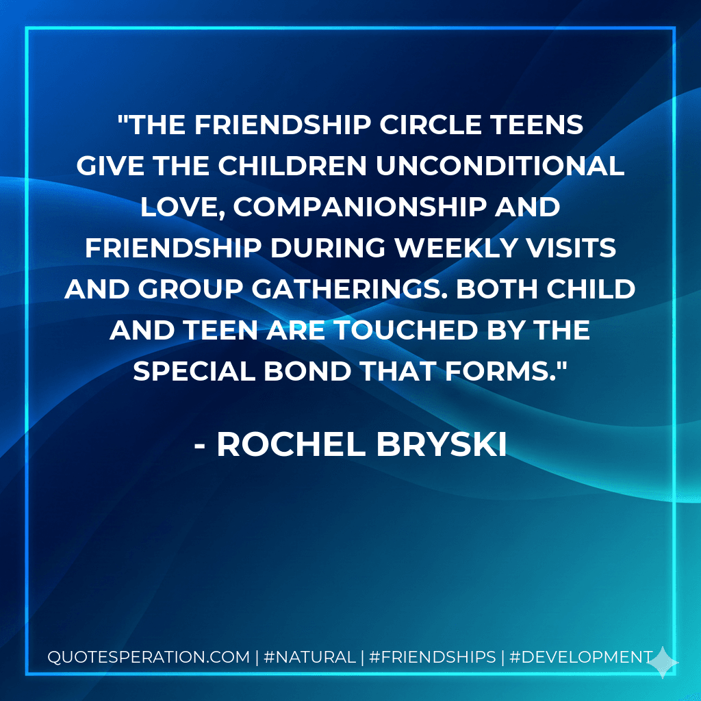 The Friendship Circle teens give the children unconditional love, companionship and friendship during weekly visits and group gatherings. Both child and teen are touched by the special bond that forms.