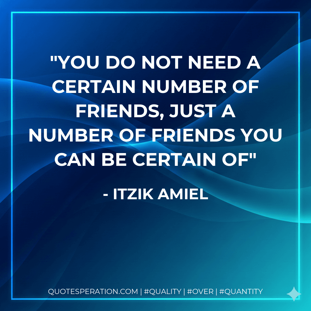 You do not need a certain number of friends, just a number of friends you can be certain of