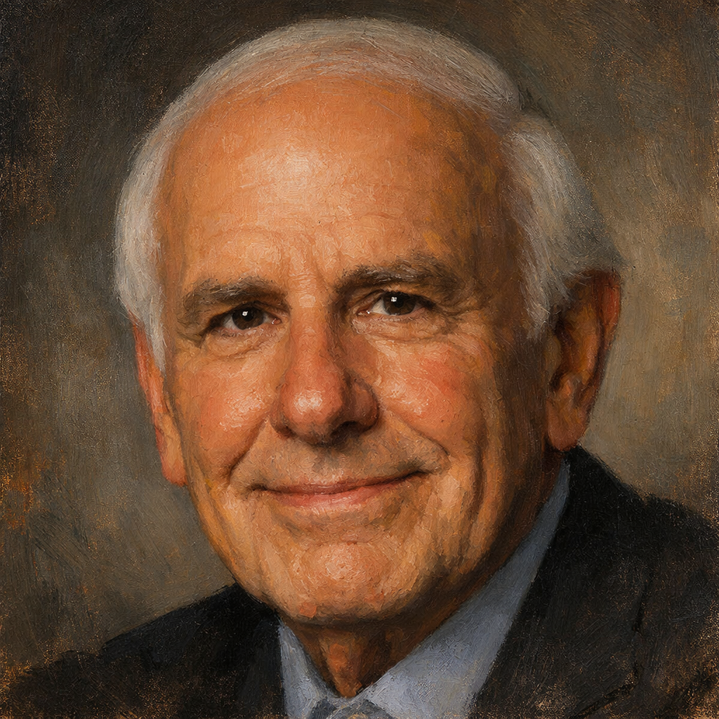 An oil painting of Jim Rohn's face