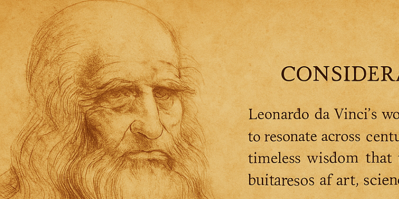 An oil painting of Leonardo da Vinci's face